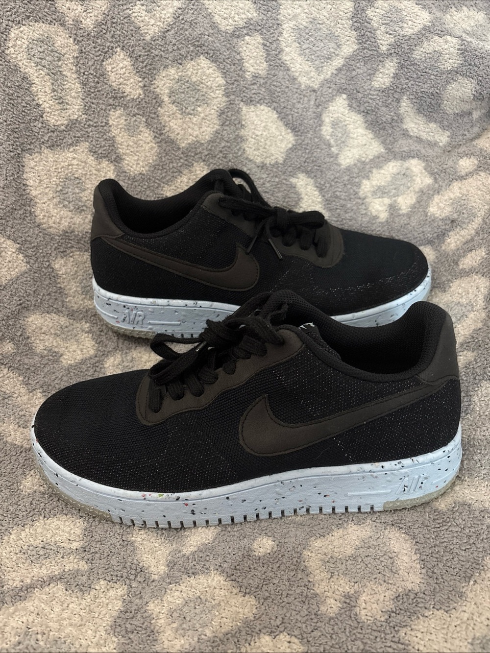 Men’s Size 10 Nike Air Force 1 Crater Flyknit Black Chambray